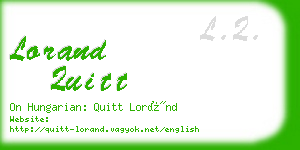 lorand quitt business card